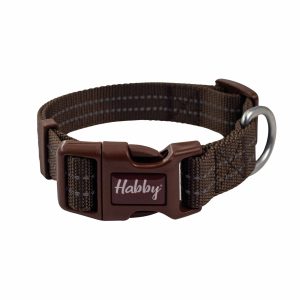 20mm Middle Reflective Dog Collar Brown