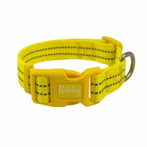 20mm Middle Reflective Dog Collar Yellow