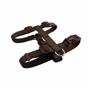 20mm Middle Reflective Dog Harness Brown