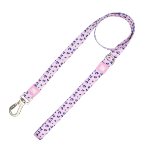 20mm Patterned Dog Leash Pink Leopard
