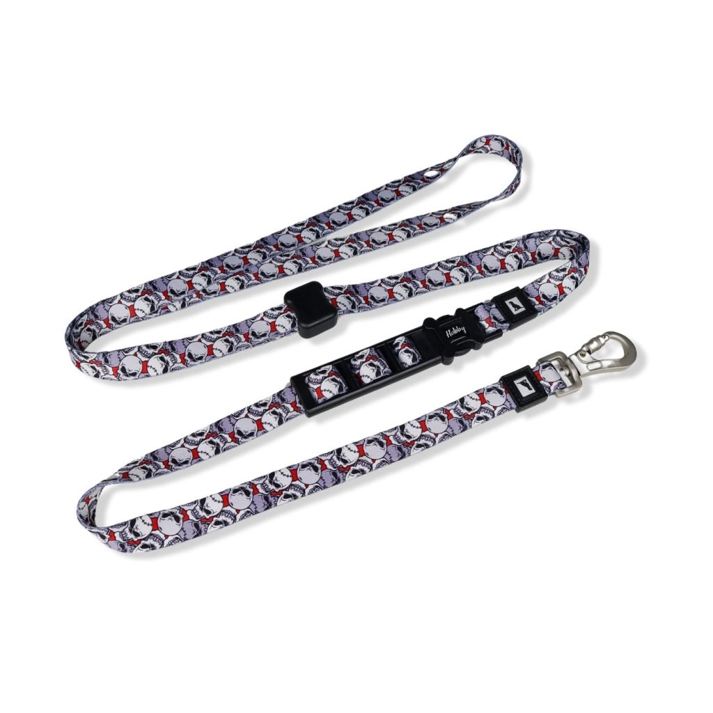 20mm Patterned Hands Free Dog Leash Skull