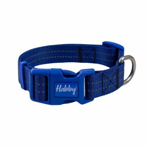 20mm Reflective Dog Collar Dark Blue