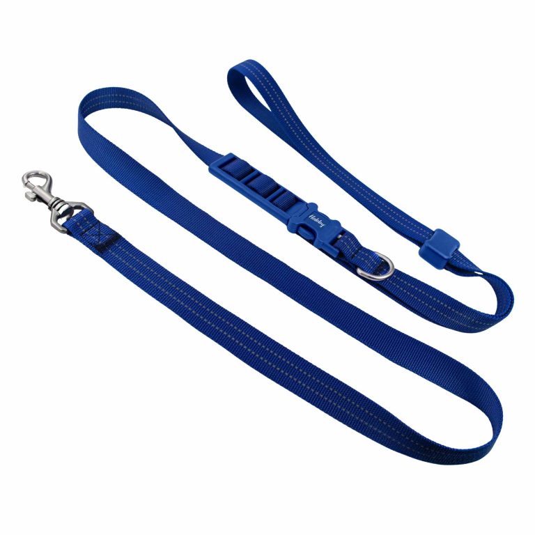 Dark Blue Reflective Hands Free Dog Leash
