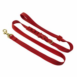 Reflective Hands Free Dog Leash Red