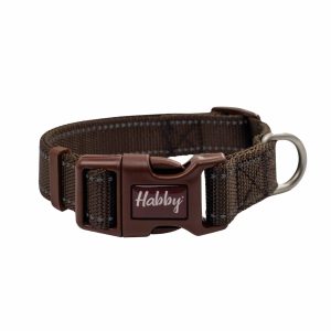 20mm Side Reflective Dog Collar Brown