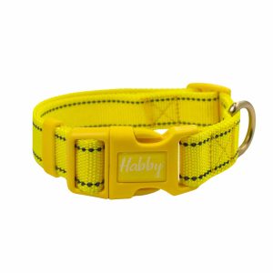 20mm Side Reflective Dog Collar Yellow