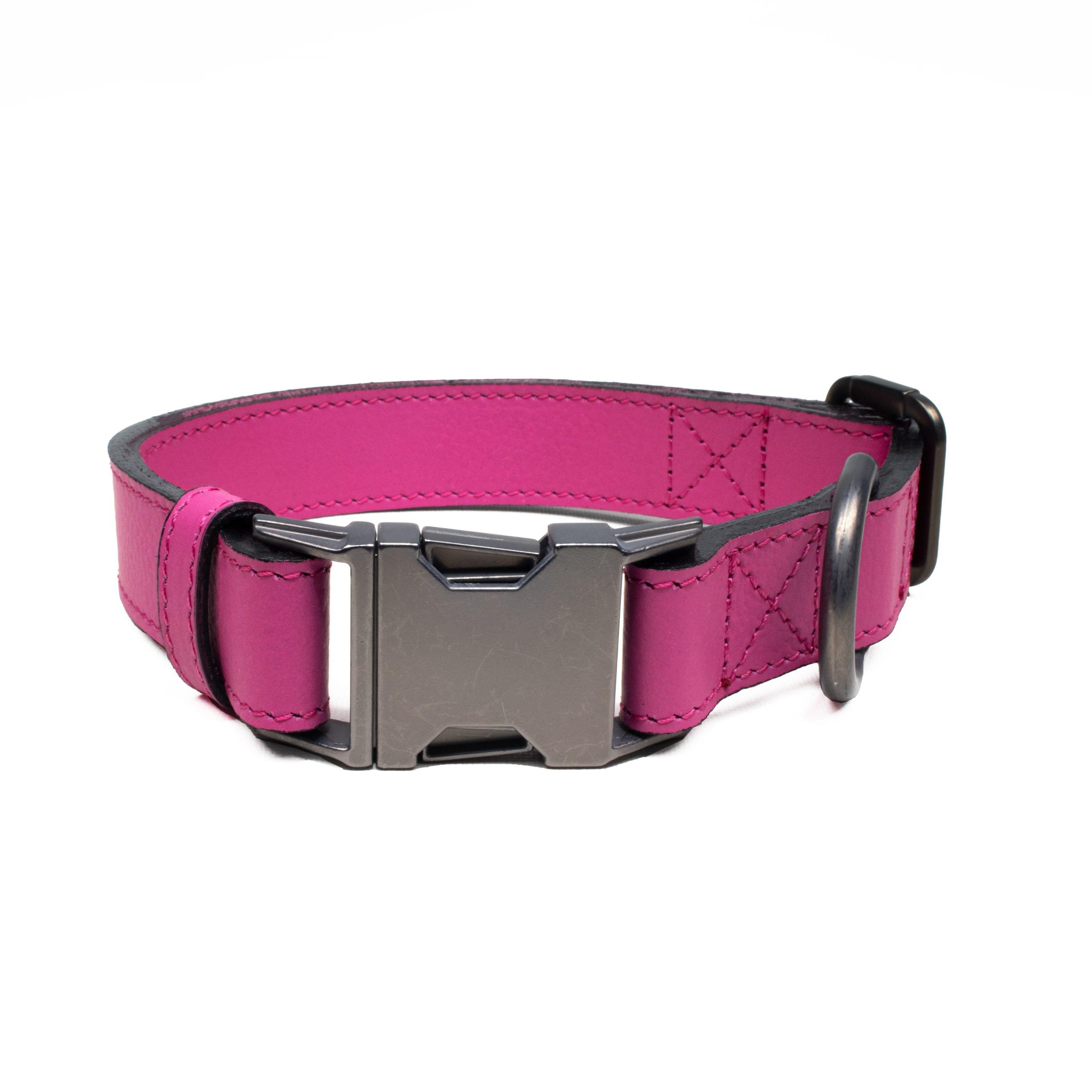 Pink Leather Dog Collar