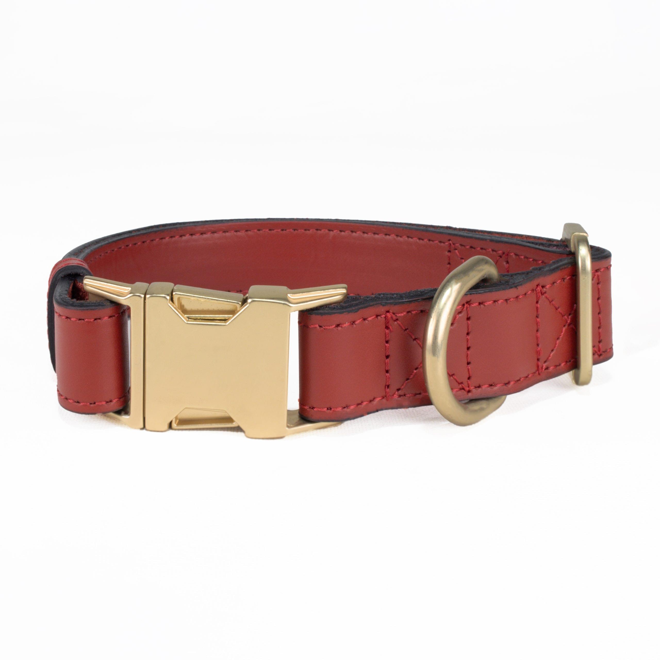 Red Leather Dog Collar