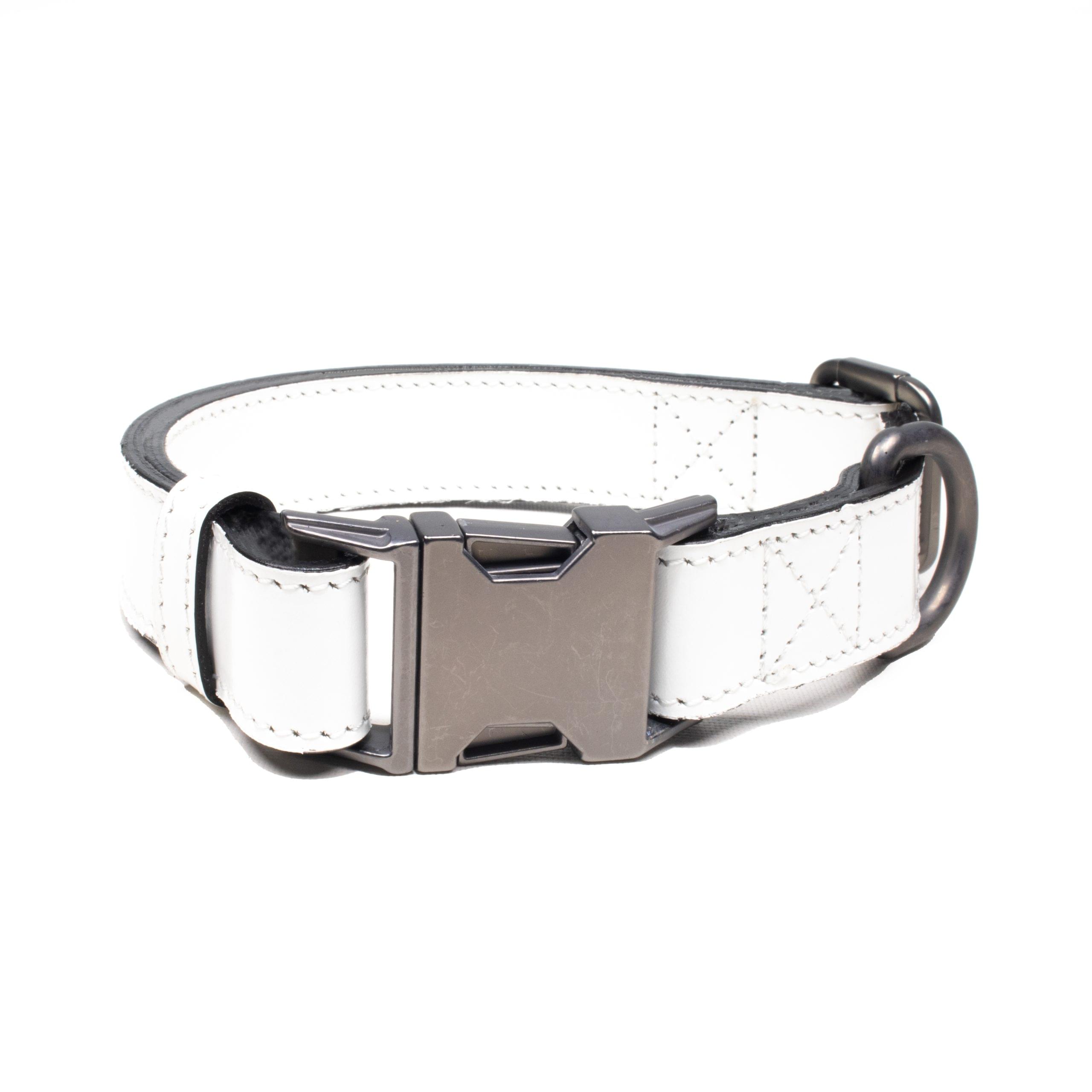 White Leather Dog Collar